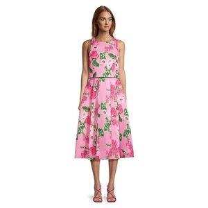 Gabby Skye
Mock 2-Piece Jacquard Floral Midi Dress
